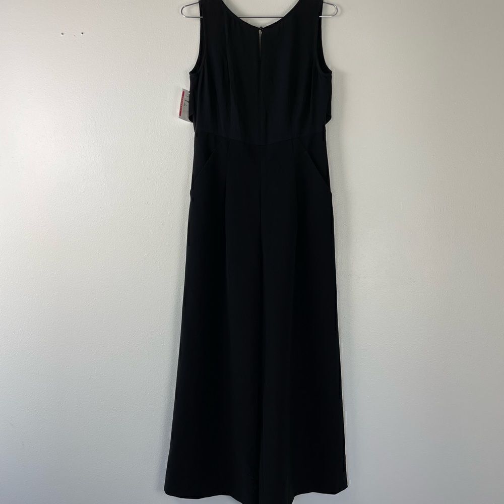 NWT Lafayette 148 Black Sleeveless Cropped Romper Size 2